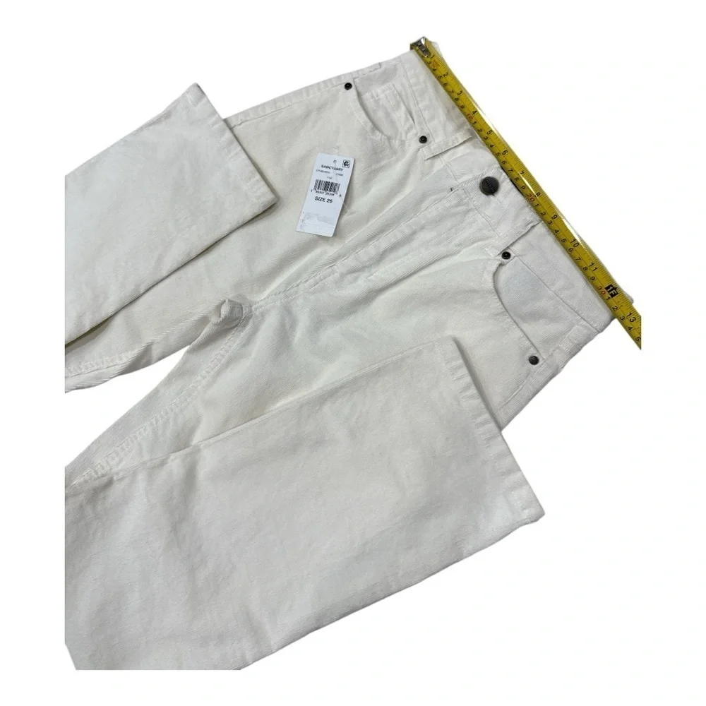 Sanctuary Good Vibes High Waist Crop  Straight Leg Corduroy Pants size 25 NWOT